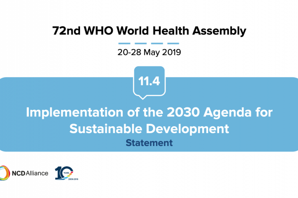 72nd WHO WHA Statement on 11.4 Implementation of the 2030 Agenda for Sustainable Development.